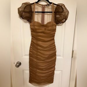 Fashion Nova nude/brown dress. Size XS